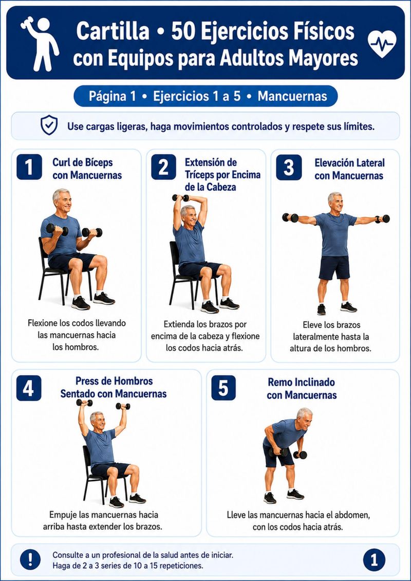 Página 1 del material de ejercicios para adultos mayores